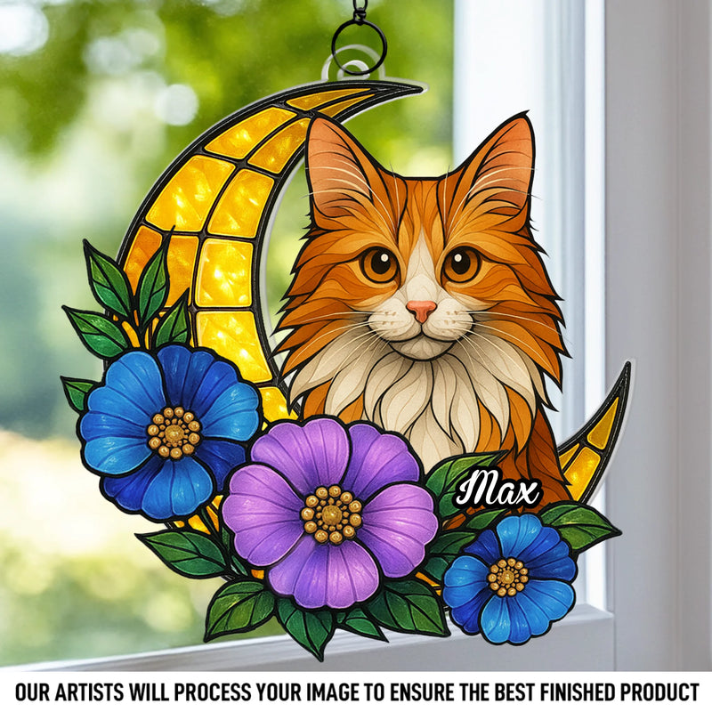 Custom Pet Photo Cat Lover Gifts - Personalized Acrylic Suncatcher Ornament