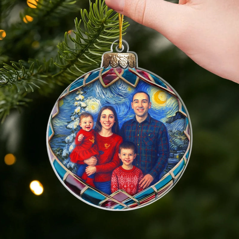 Custom Photo Acrylic Ornament - Personalized Christmas Birthday Gifts For Mom, Dad, Kids - Our Starry Christmas