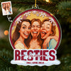 Custom Photo Funny Caricature Acrylic Ornament - Personalized Christmas Best Friend Birthday Gifts For Women, Besties, Sisters, BFF - Forever Connected