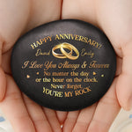 Custom Name Anniversary Gifts for Couples - Personalized UV Printed Rock