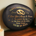 Custom Name Anniversary Gifts for Couples - Personalized UV Printed Rock