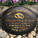Custom Name Anniversary Gifts for Couples - Personalized UV Printed Rock