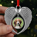 Custom Pet Photo Angel Wings Christmas Gifts for Dog Lovers - Personalized Round Angel Wings Ornament