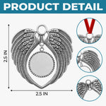 Custom Pet Photo Angel Wings Christmas Gifts for Dog Lovers - Personalized Round Angel Wings Ornament