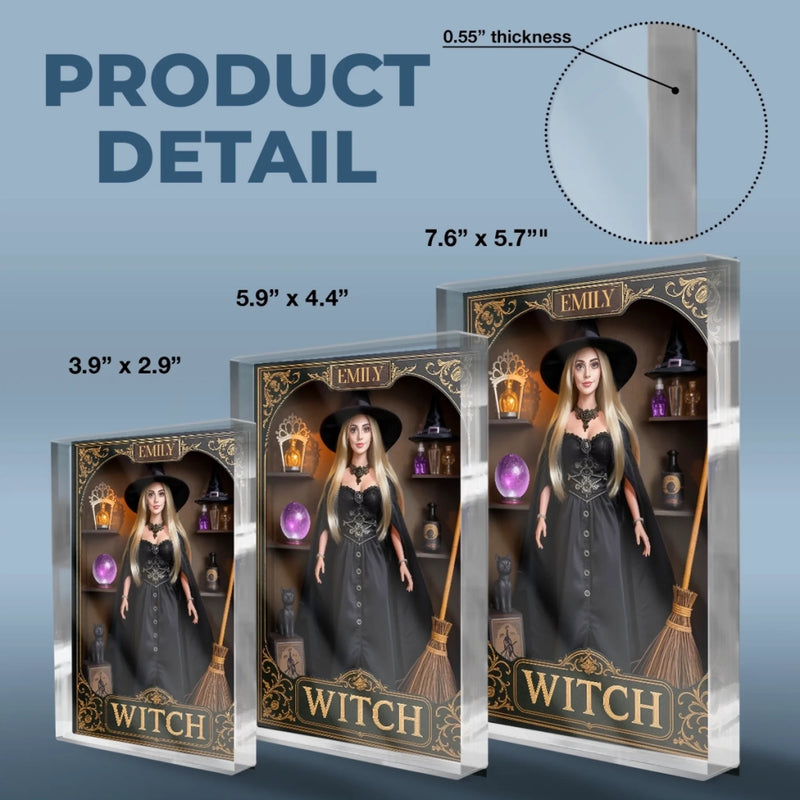 Custom Rectangle Shaped Acrylic Plaque - Personalized Halloween Witchy Gifts For Women - A Beauty Born Of Night