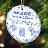 Custom Long Distance Ceramic Ornament - Personalized Christmas Birthday Gifts For Mom, Dad, Brother, Sister, Kids - Miles Apart But Always Close At Heart