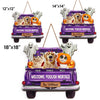 Custom Wood Sign - Personalized Halloween Birthday Gifts For Dog Cat Lovers, Dog Dad And Mom, Cat Owners - Trick Or Treat, Paws On Repeat