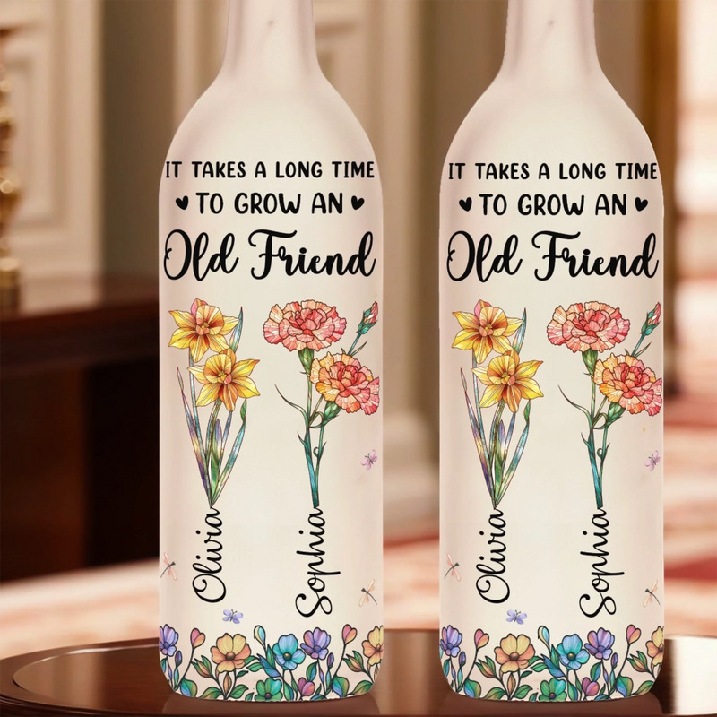 Custom Bottle Lamp - Personalized Best Friend Birthday Gifts For Women, Besties, Sisters, BFF - Timeless Friendship Glow