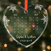 Custom Heart Glass Ornament - Personalized Anniversary Christmas Wedding Gifts For Husband And Wife, Him And Her - Married And Merry