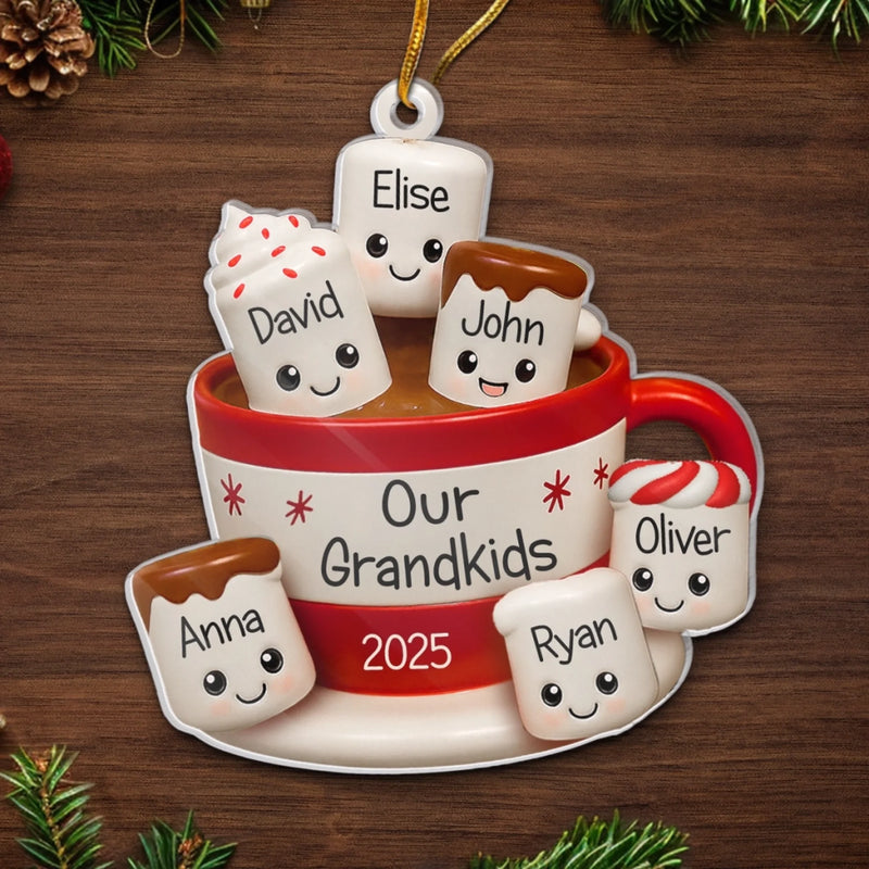 Custom Acrylic Ornament - Personalized Christmas Birthday Gifts For Grandpa, Grandma - Our Little Marshmallows