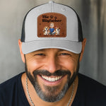 Custom Name Dogfather Gifts for Dog Lovers - Personalized Custom Shaped Leather Patch Cap