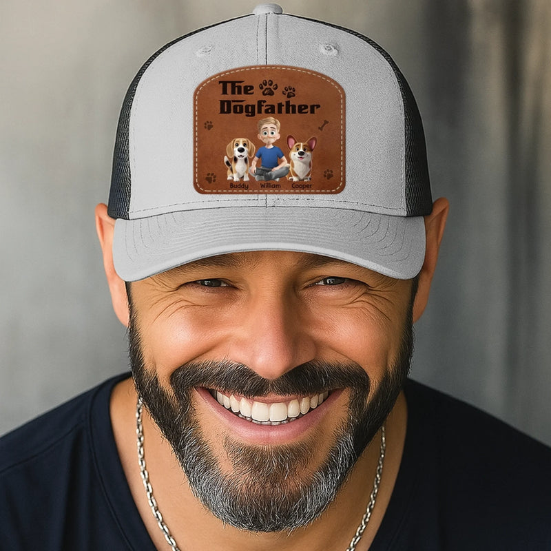 Custom Shaped Leather Patch Hat - Personalized Birthday Gifts For Dog Lovers, Dog Dad And Mom - Treat Dealer