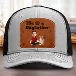 Custom Name Dogfather Gifts for Dog Lovers - Personalized Custom Shaped Leather Patch Cap