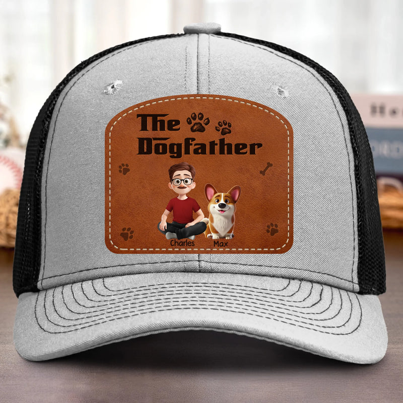 Custom Shaped Leather Patch Hat - Personalized Birthday Gifts For Dog Lovers, Dog Dad And Mom - Treat Dealer