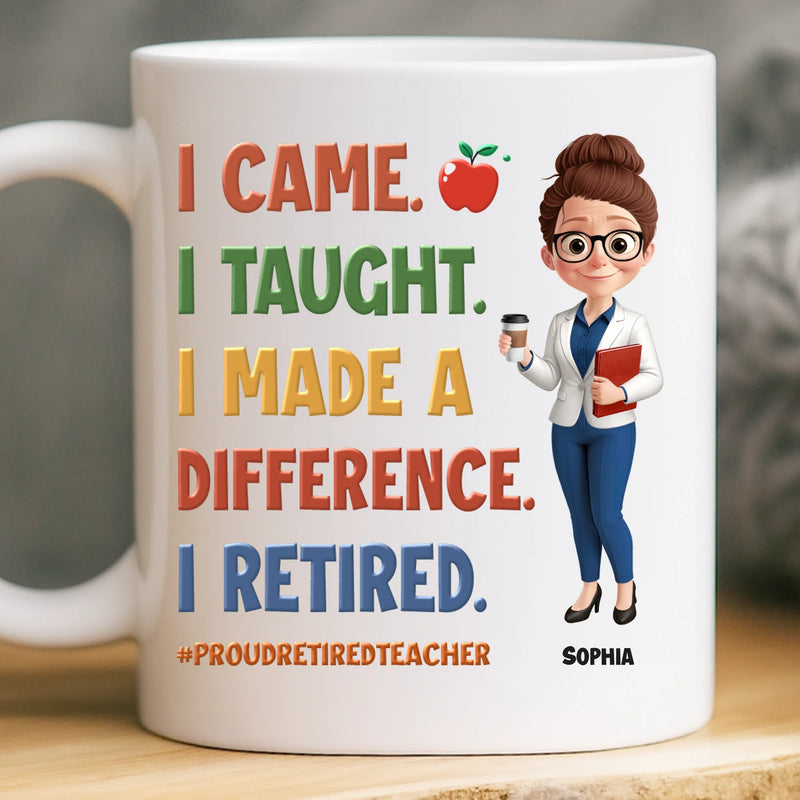 Custom Name Retired Teacher Gifts - Personalized Mugs