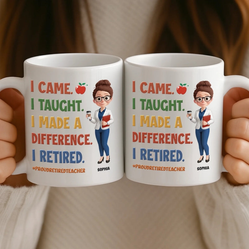 Custom Classroom Decor Mug - Personalized Retirement Gifts For Teachers, Women, Men - Bell’s Rung, I’m Done