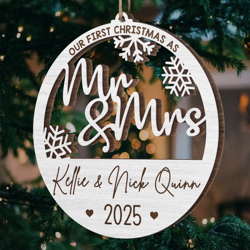 Custom Name First Christmas Gifts for Couples - Personalized Ornament