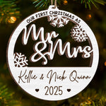 Custom Name First Christmas Gifts for Couples - Personalized Ornament