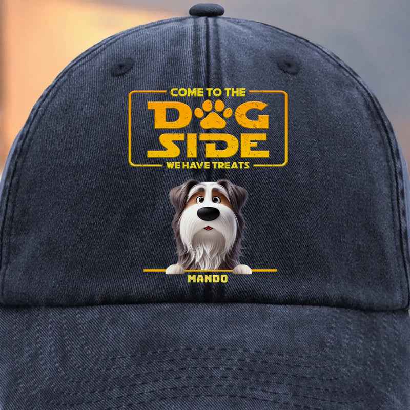 Custom Vintage Washed Denim Baseball Cap - Personalized Birthday Gifts For Dog Lovers, Dog Dad And Mom - Pug Trooper On Duty