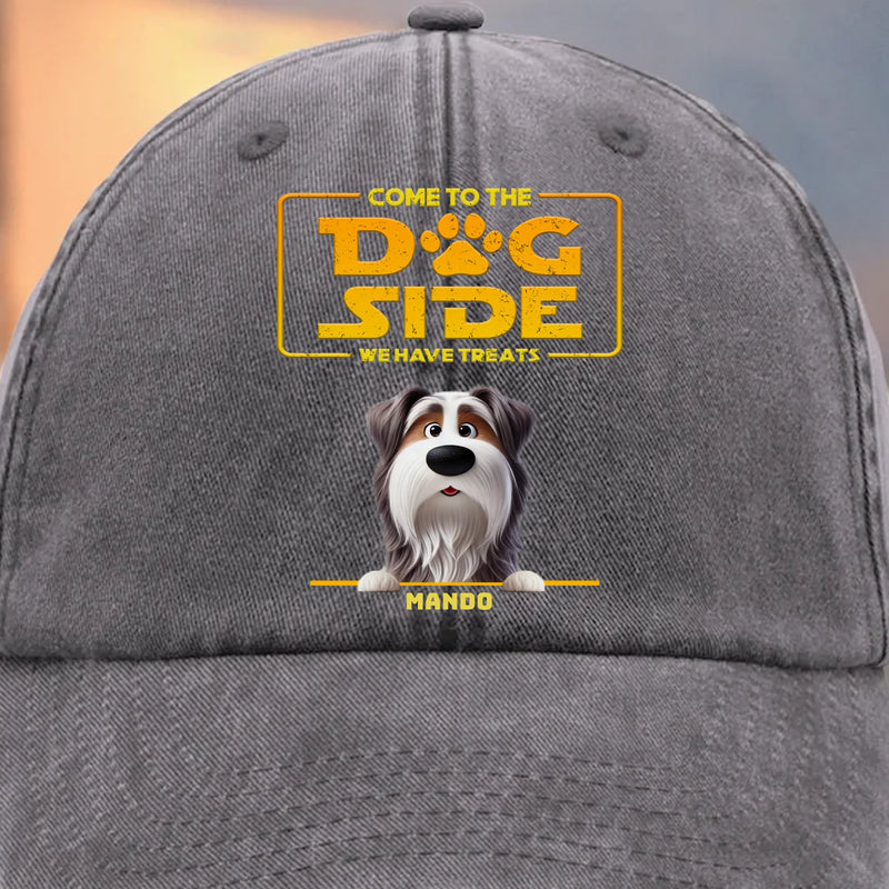 Custom Vintage Washed Denim Baseball Cap - Personalized Birthday Gifts For Dog Lovers, Dog Dad And Mom - Pug Trooper On Duty