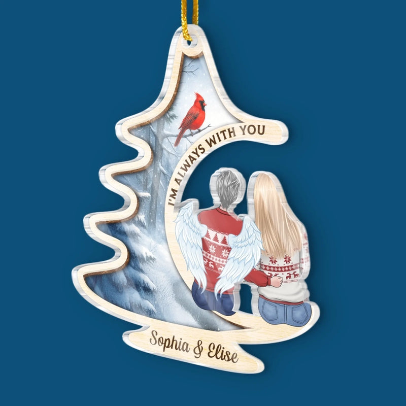 Custom Acrylic Ornament - Personalized Memorial Sympathy Gifts For Loss Of Mom, Dad - Beside You Always