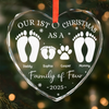 Custom Heart Glass Ornament - Personalized Christmas Birthday Gifts For Mom, Dad, Kids - Home Is Our Haven