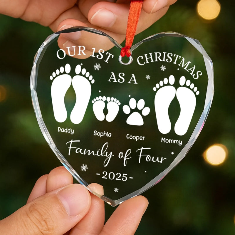 Custom Heart Glass Ornament - Personalized Christmas Birthday Gifts For Mom, Dad, Kids - Home Is Our Haven