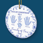 Custom Family Handprint Christmas Gifts - Personalized Ceramic Ornament