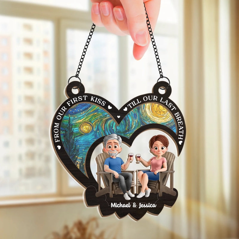 Custom Window Hanging Suncatcher Ornament - Personalized Anniversary Wedding Gifts For Husband And Wife, Him And Her - You’re My Forever Home