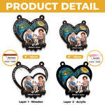 Custom Name First Kiss Love Gifts for Couples - Personalized Suncatcher Ornament
