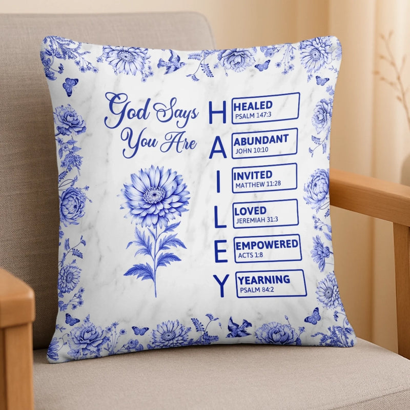 Custom Pillow - Personalized Best Friend Birthday Gifts For Women, Besties, Sisters, BFF - Blessed And Chosen