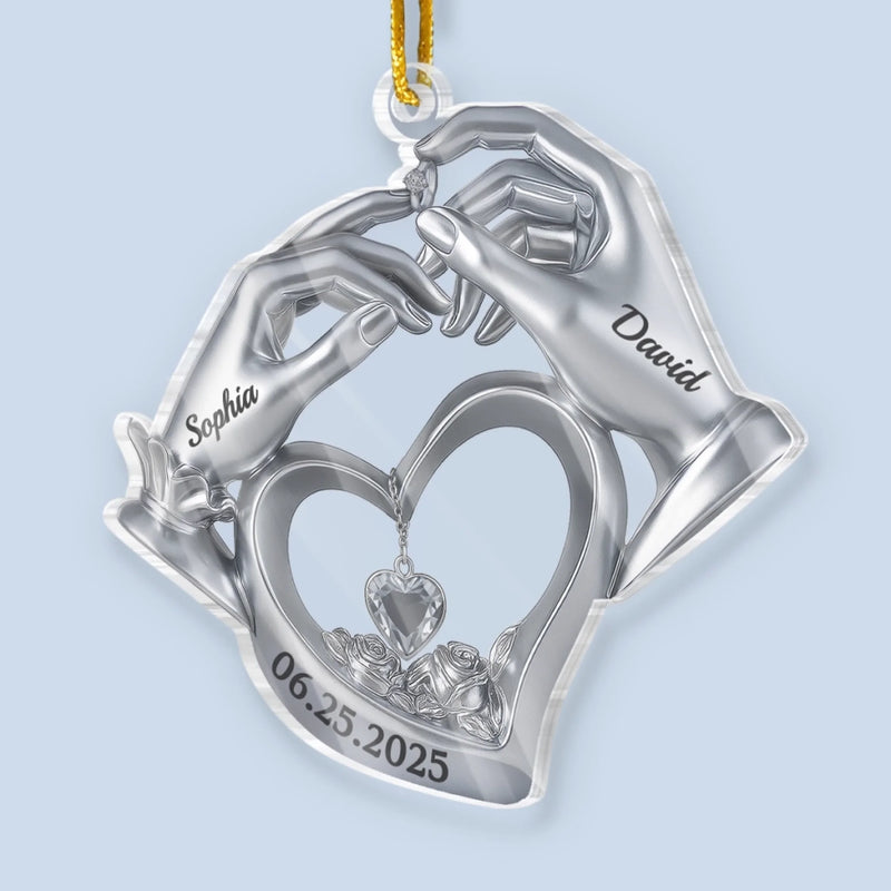 Custom Acrylic Ornament - Personalized Anniversary Christmas Wedding Gifts For Husband And Wife, Him And Her - A Love To Cherish Forever