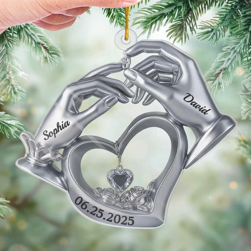 Custom Acrylic Ornament - Personalized Anniversary Christmas Wedding Gifts For Husband And Wife, Him And Her - A Love To Cherish Forever