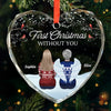 Custom Heart Glass Ornament - Personalized Memorial Sympathy Gifts For Loss Of Mom, Dad - Christmas In My Heart