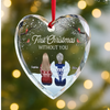 Custom Heart Glass Ornament - Personalized Memorial Sympathy Gifts For Loss Of Mom, Dad - Christmas In My Heart