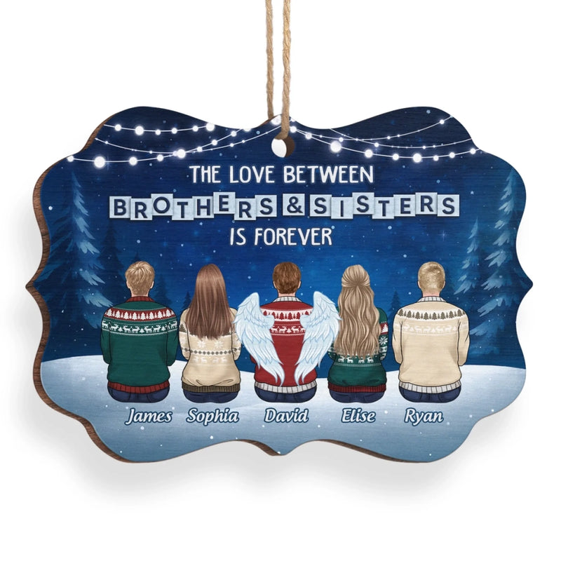 Custom Wood Ornament - Personalized Christmas Birthday Gifts For Brother, Sister - Siblings Bound By Love