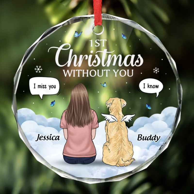 Custom Circle Glass Ornament - Personalized Pet Christmas Memorial Sympathy Gifts For Dogs - Missing You Always