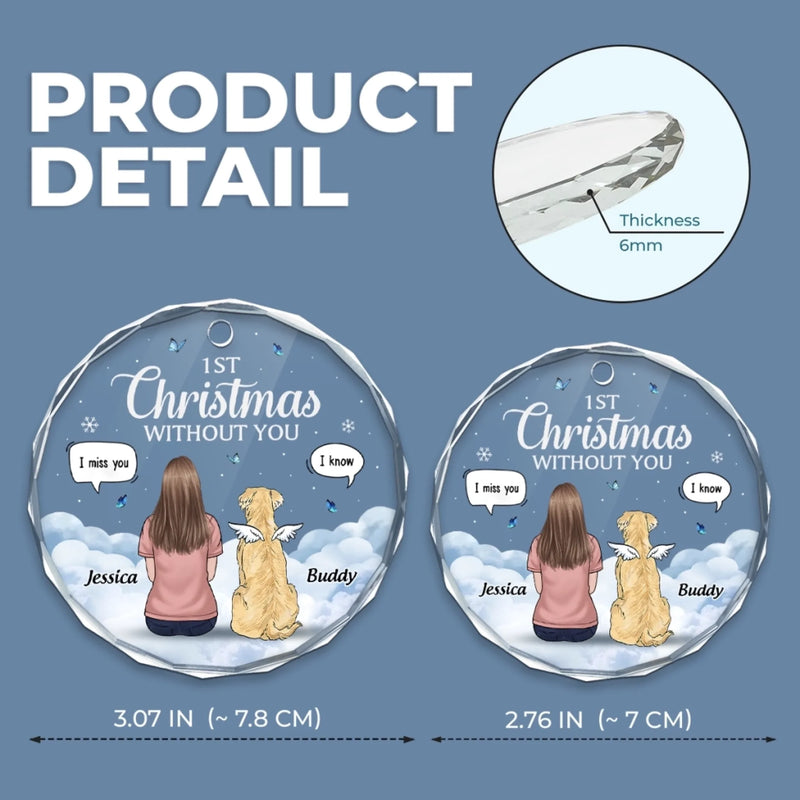 Custom Circle Glass Ornament - Personalized Pet Christmas Memorial Sympathy Gifts For Dogs - Missing You Always