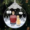 Custom Glass Ornament - Personalized Pet Christmas Memorial Sympathy Gifts For Dogs - Love Never Leaves