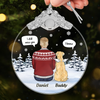 Custom Glass Ornament - Personalized Pet Christmas Memorial Sympathy Gifts For Dogs - Love Never Leaves