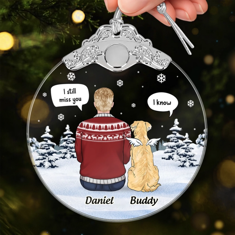 Custom Glass Ornament - Personalized Pet Christmas Memorial Sympathy Gifts For Dogs - Love Never Leaves