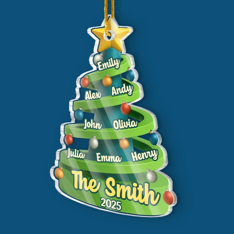 Custom Acrylic Ornament - Personalized Christmas Birthday Gifts For Mom, Dad, Kids - Our Family Tree