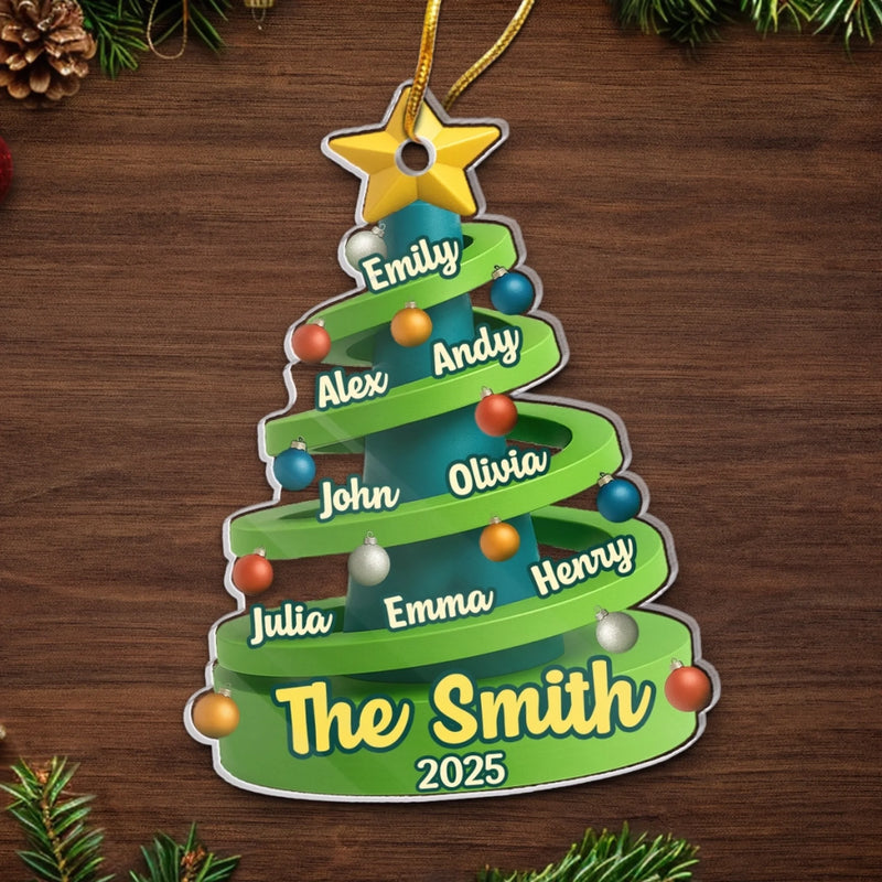 Custom Acrylic Ornament - Personalized Christmas Birthday Gifts For Mom, Dad, Kids - Our Family Tree