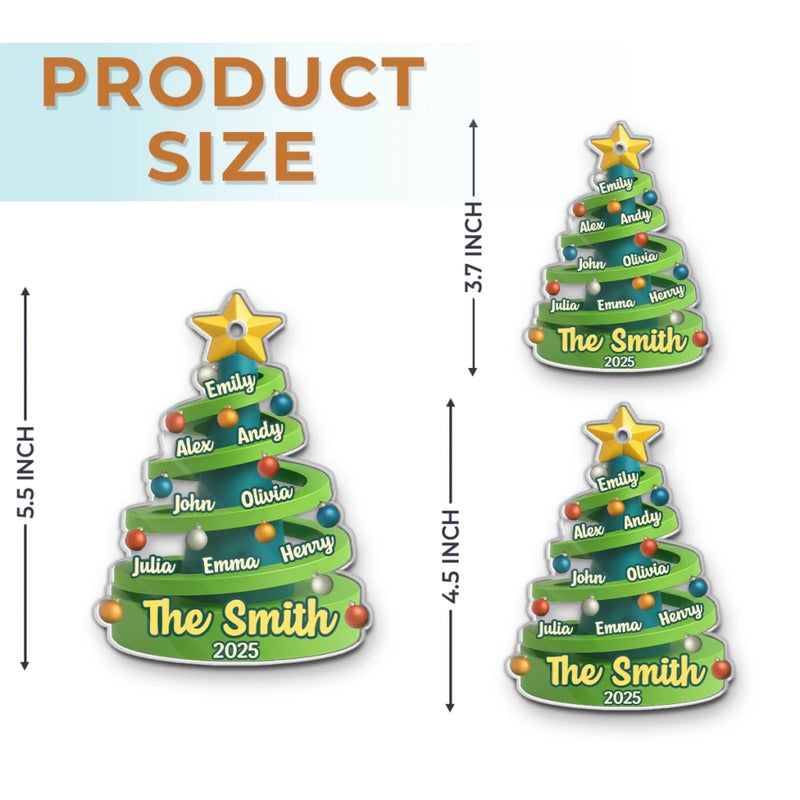Custom Acrylic Ornament - Personalized Christmas Birthday Gifts For Mom, Dad, Kids - Our Family Tree