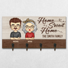 Home Sweet Home - Family Personalized Custom Home Decor Key Hanger, Key Holder - House Warming Gift For Family Members, Pet Owners, Pet Lovers
