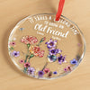 Custom Circle Glass Ornament - Personalized Christmas Best Friend Birthday Gifts For Women, Besties, Sisters, BFF - Friendship In Full Bloom