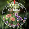 Custom Circle Glass Ornament - Personalized Christmas Best Friend Birthday Gifts For Women, Besties, Sisters, BFF - Friendship In Full Bloom