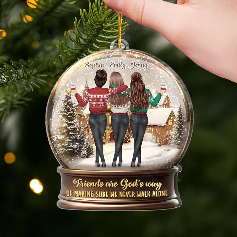 Custom Acrylic Ornament - Personalized Christmas Best Friend Birthday Gifts For Women, Besties, Sisters, BFF - Blessed With Friends