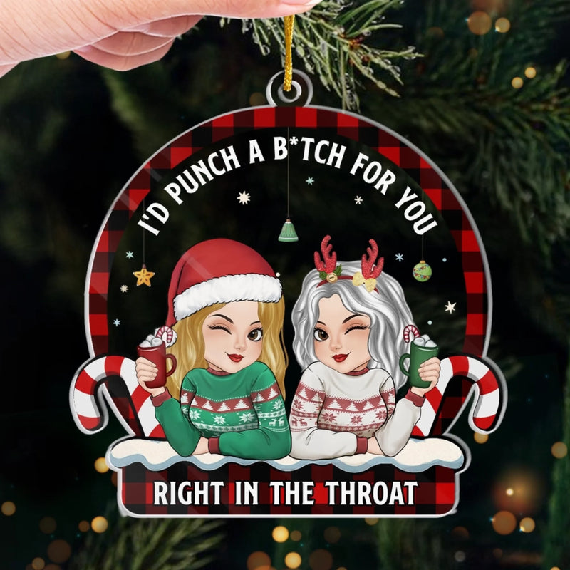 Custom Acrylic Ornament - Personalized Christmas Best Friend Birthday Gifts For Women, Besties, Sisters, BFF - Partners In Crime And Wine