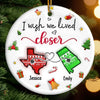 Custom Long Distance Ceramic Ornament - Personalized Best Friend Christmas Birthday Gifts For Women, Besties, Sisters, BFF - Miles Can’t Break Us